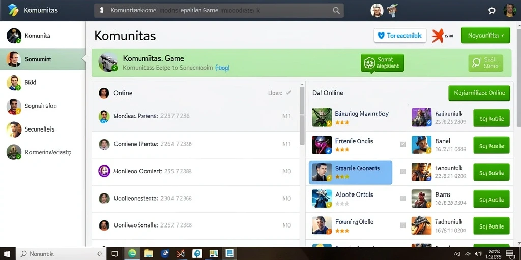 Menu untuk memilih mode permainan yang berbeda.